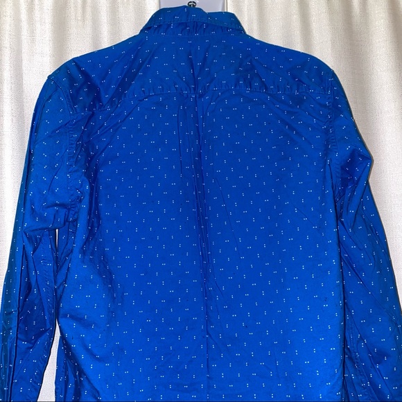 AEO Men’s blue & white button up shirt large - Picture 7 of 15